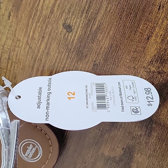 Girls Silver Sparkly Strappy Sandals Size 12 NWT - Picture 3 of 4